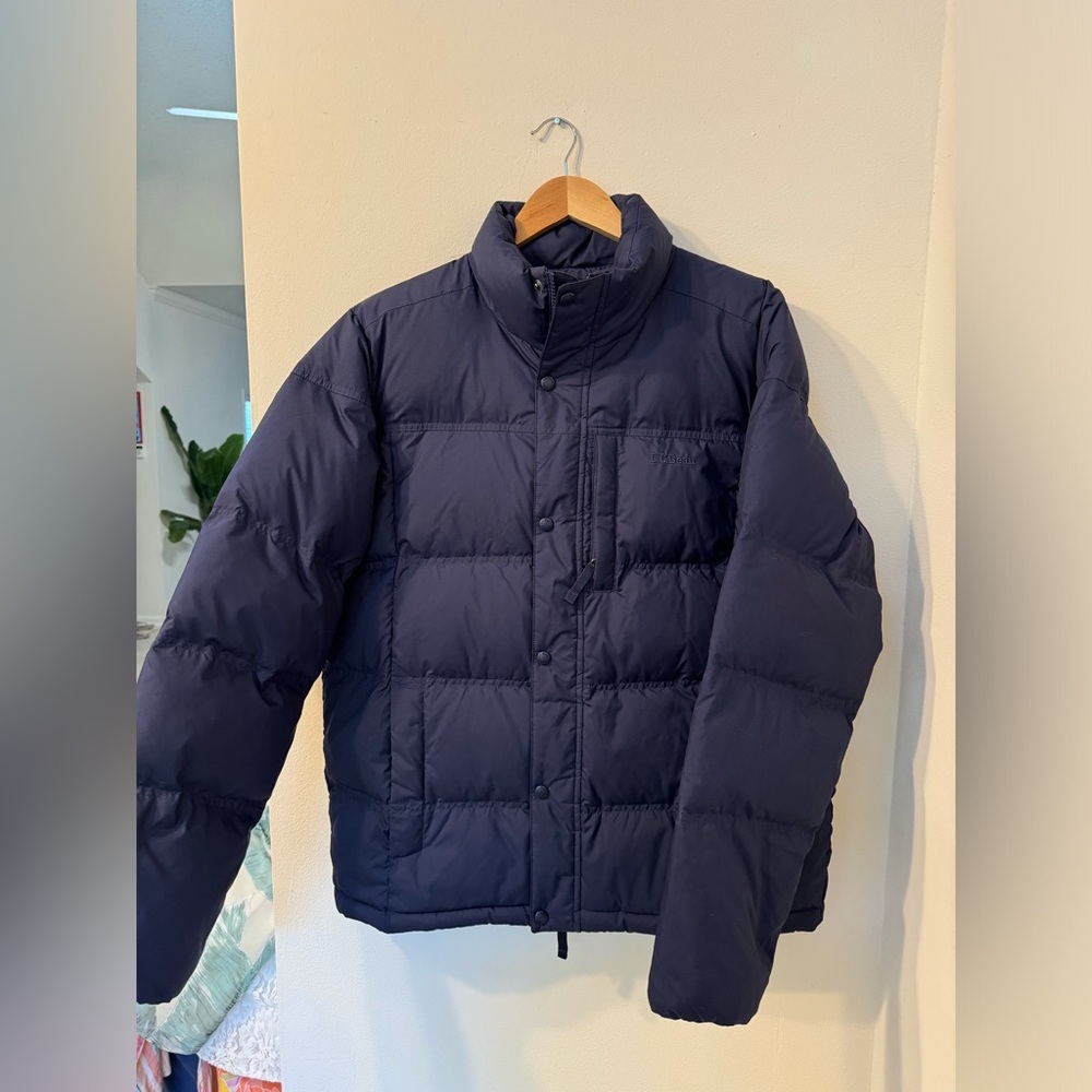 Men's LL Bean Down Puffer Jacket Dark Blue